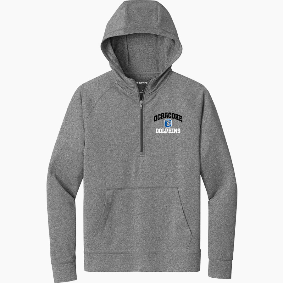 OCRACOKE SCHOOL DOLPHINS <span class="pdp-name-mascot">OCRACOKE DOLPHINS</span> Sport-Tek Men's Sport-Wick Stretch 1/2-Zip Hoodie