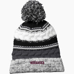 Mishawaka Cavemen Sport-Tek Pom Pom Team Beanie Front Thumbnail