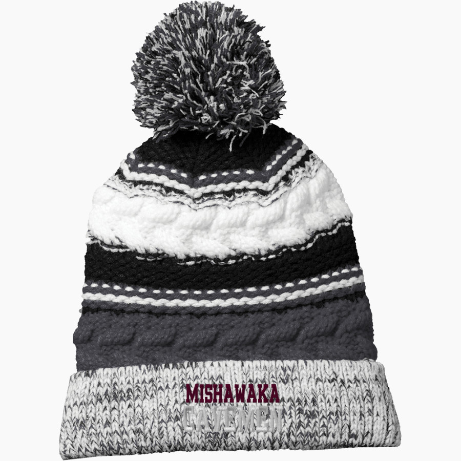 Mishawaka Cavemen Sport-Tek Pom Pom Team Beanie