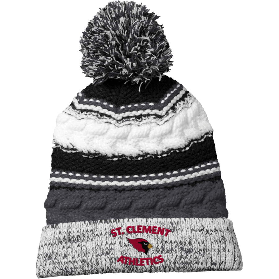St. Clement Cardinals <span class="pdp-name-mascot">St. Clement School Cardinals</span> Sport-Tek Pom Pom Team Beanie