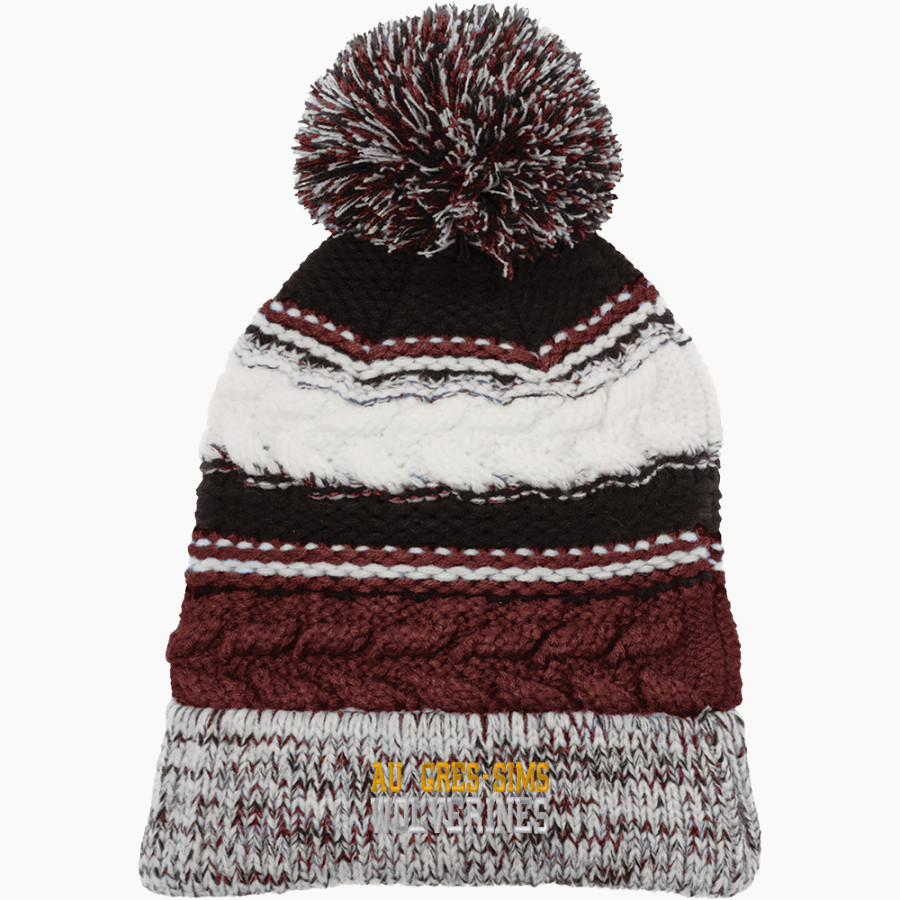 Au Gres-Sims HIGH SCHOOL WOLVERINES <span class="pdp-name-mascot">AU GRES - SIMS WOLVERINES</span> Sport-Tek Pom Pom Team Beanie