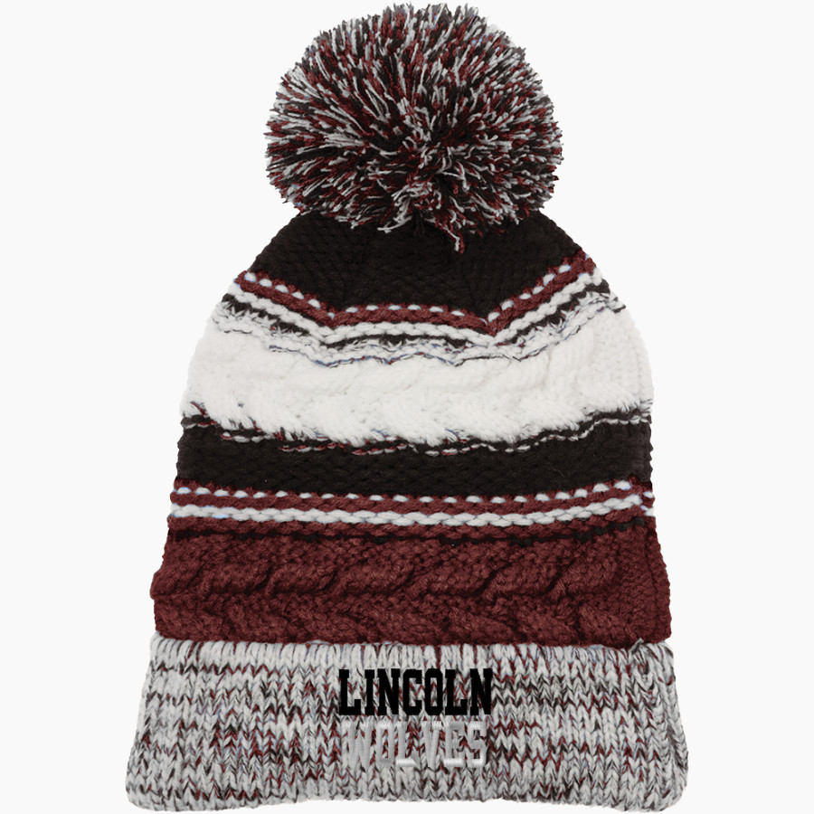 LINCOLN HIGH SCHOOL WOLVES <span class="pdp-name-mascot">LINCOLN WOLVES</span> Sport-Tek Pom Pom Team Beanie