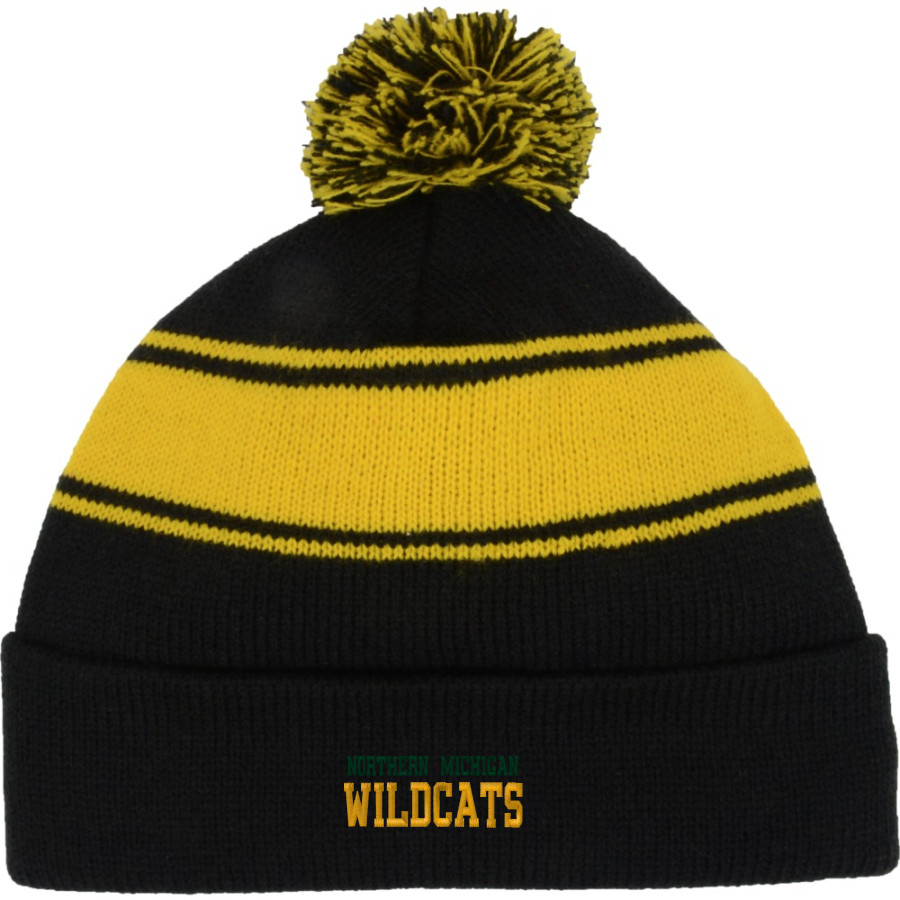 Northern Michigan Wildcats <span class="pdp-name-mascot">Northern Michigan Wildcats</span> Sport-Tek Stripe Pom Pom Knit