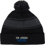 Zion Lutheran School Panthers Sport-Tek Stripe Pom Pom Knit Front Thumbnail