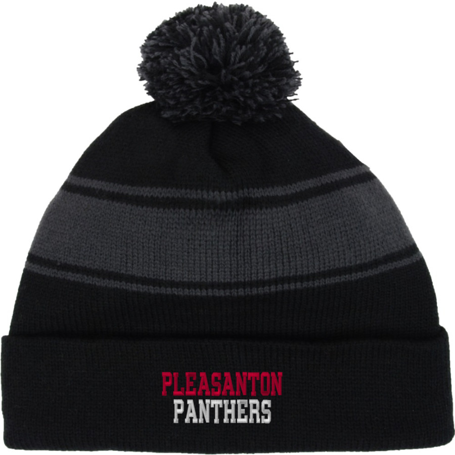 Pleasanton Middle School Panthers <span class="pdp-name-mascot">Pleasanton Panthers</span> Sport-Tek Stripe Pom Pom Knit