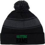 Hayfork Rams Sideline Store <span class="pdp-name-mascot">Hayfork Rams</span> Sport-Tek Stripe Pom Pom Knit Front Thumbnail