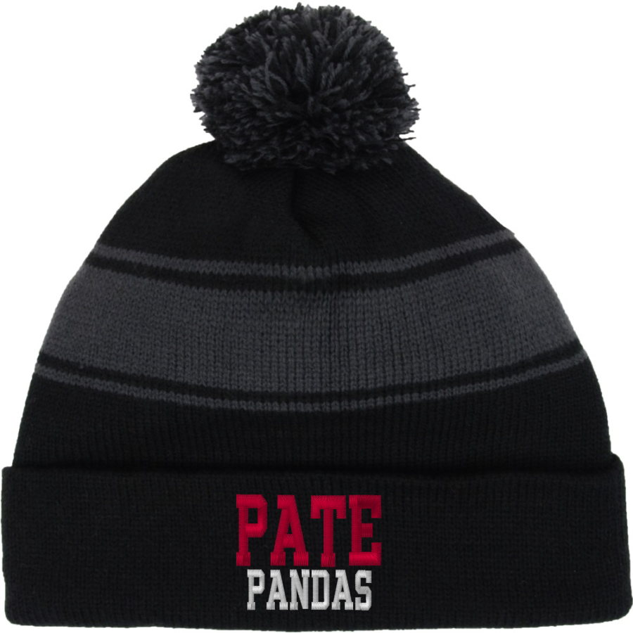 Pate Pandas <span class="pdp-name-mascot">Pate Elementary School Pandas</span> Sport-Tek Stripe Pom Pom Knit
