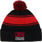 CROW HIGH SCHOOL Cougars Online Store Sport-Tek Stripe Pom Pom Knit Front Thumbnail