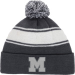 Mishawaka Cavemen Sport-Tek Stripe Pom Pom Knit Front Thumbnail