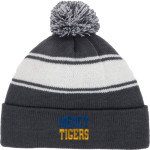 Mercy High School Tigers Online Store Sport-Tek Stripe Pom Pom Knit Front Thumbnail