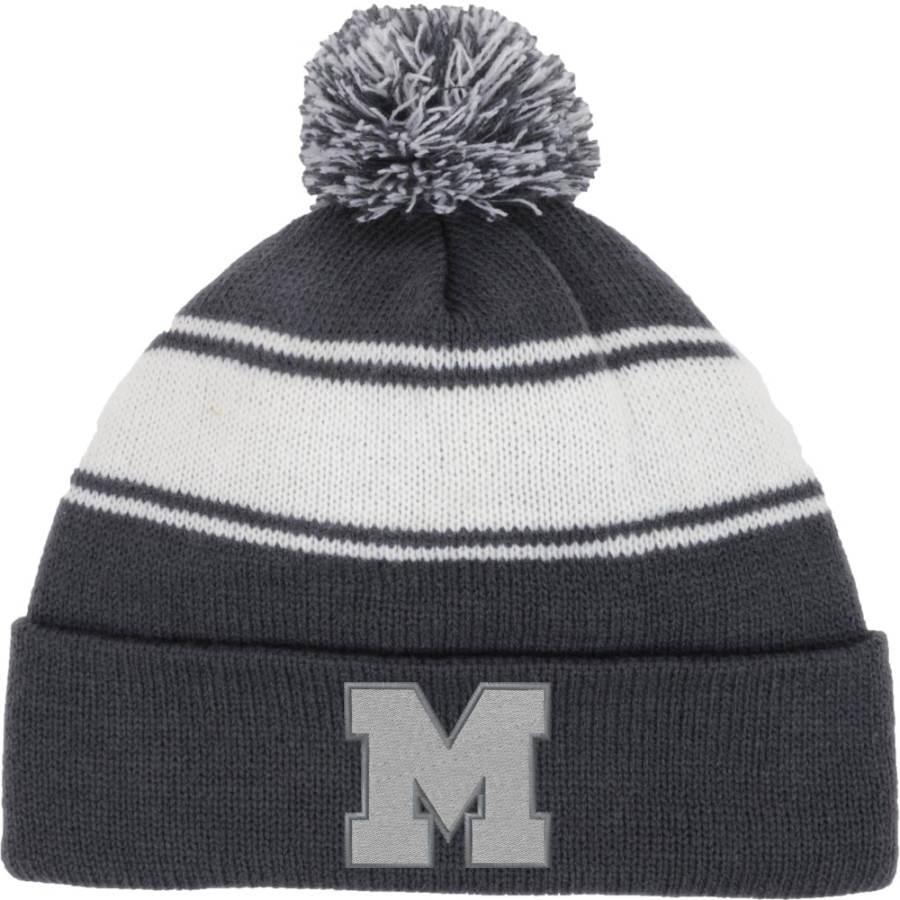 Mishawaka Cavemen Sport-Tek Stripe Pom Pom Knit