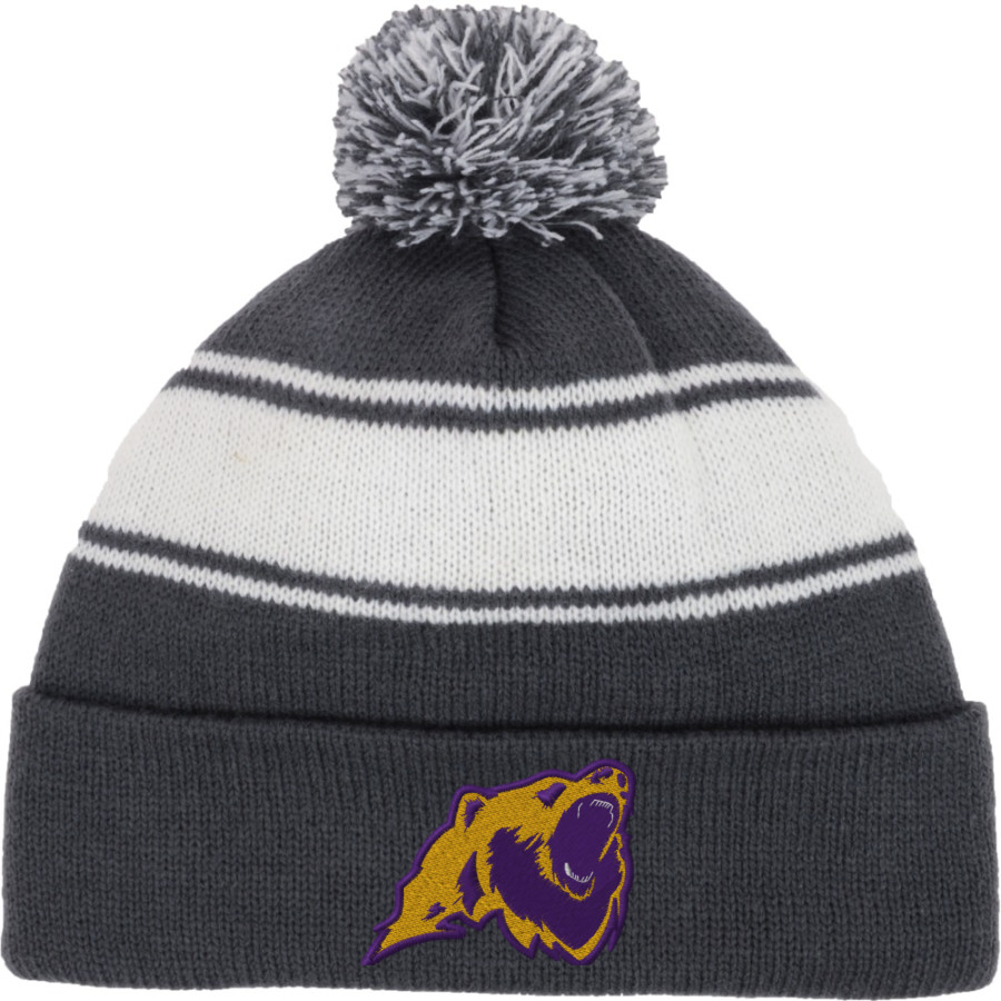 Fowler Grizzlies Sport-Tek Stripe Pom Pom Knit