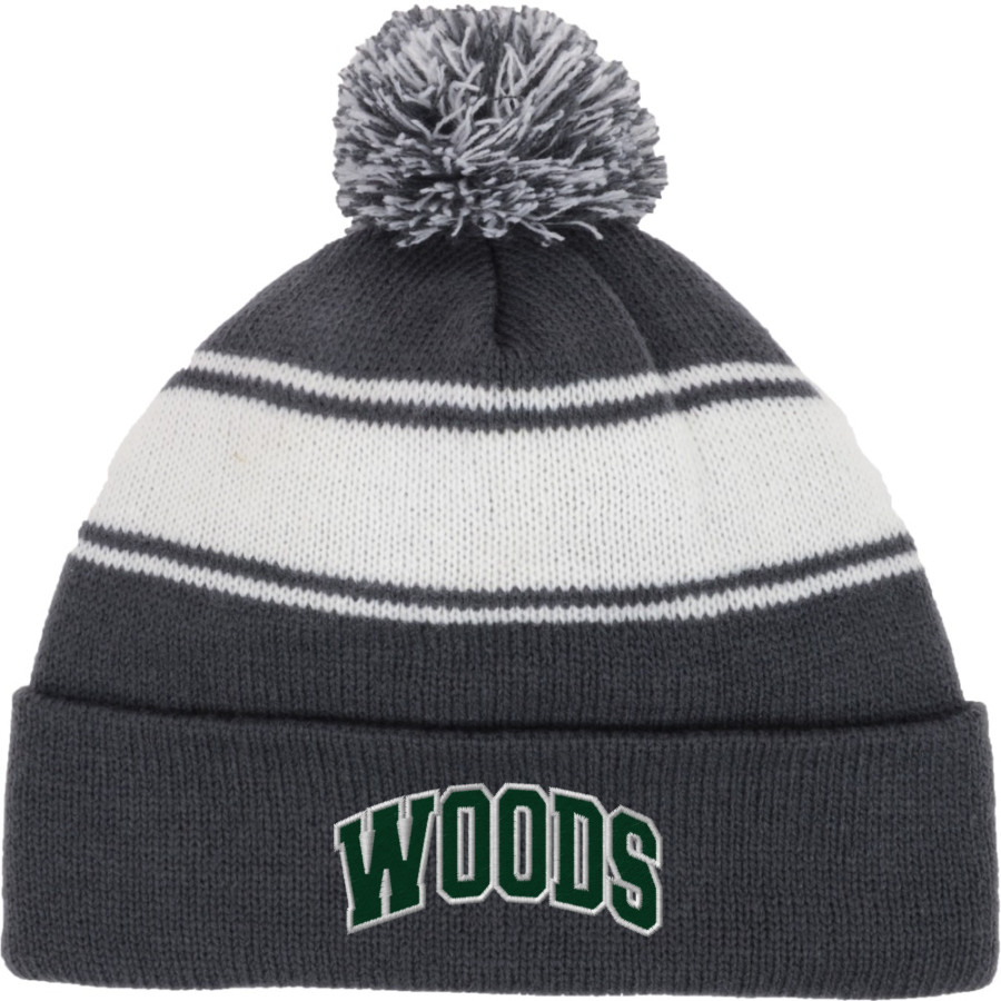 Woods Charter Wolves Sport-Tek Stripe Pom Pom Knit