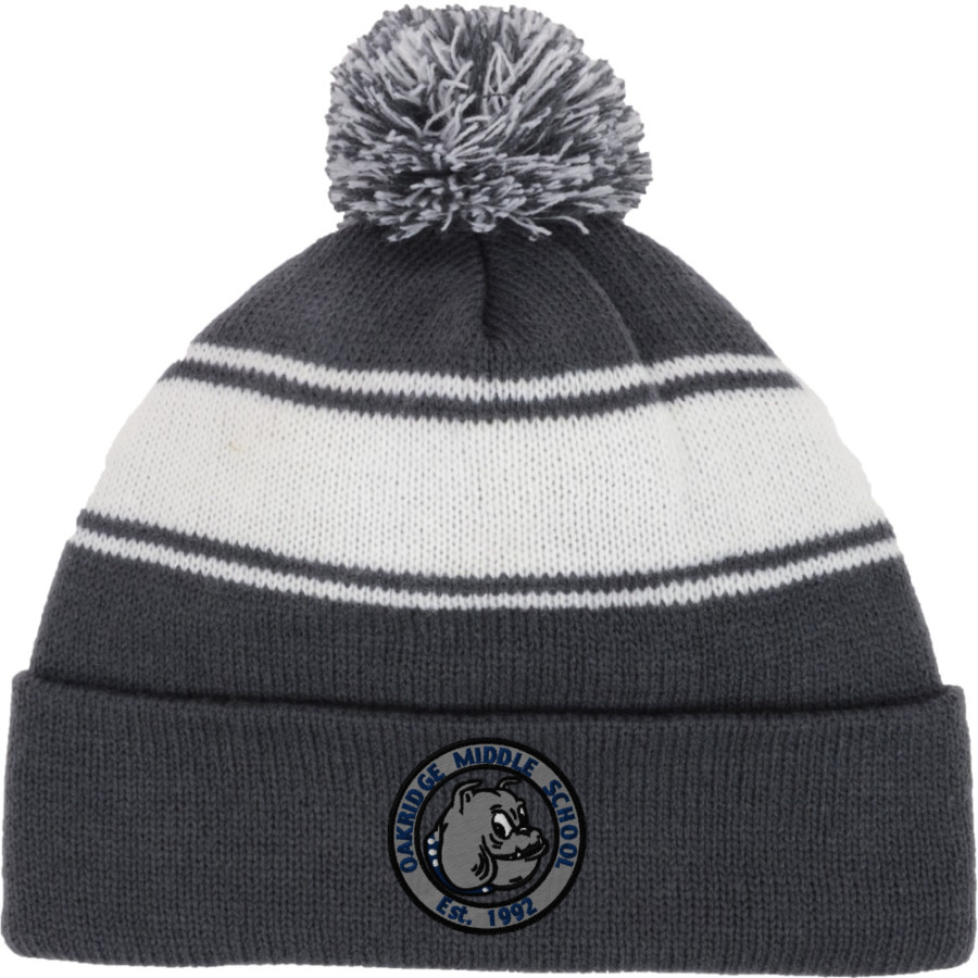Oakridge Bulldog <span class="pdp-name-mascot">Oakridge Bulldog</span> Sport-Tek Stripe Pom Pom Knit
