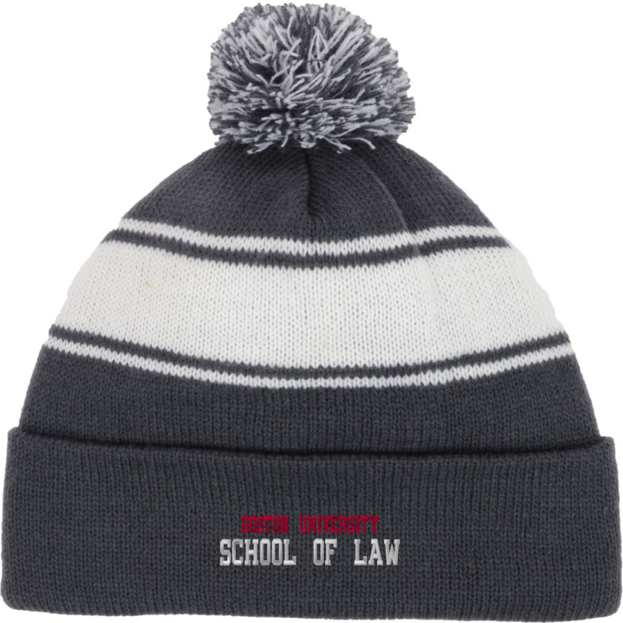 BU School of Law <span class="pdp-name-mascot">BU School of Law</span> Sport-Tek Stripe Pom Pom Knit