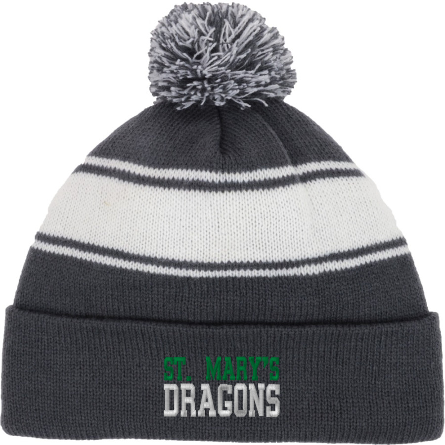 St. Mary's Dragons <span class="pdp-name-mascot">St. Mary's Dragons</span> Sport-Tek Stripe Pom Pom Knit