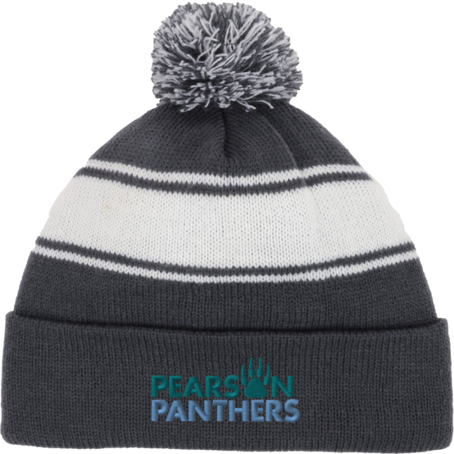 Pearson Panthers <span class="pdp-name-mascot">Pearson School Panthers</span> Sport-Tek Stripe Pom Pom Knit