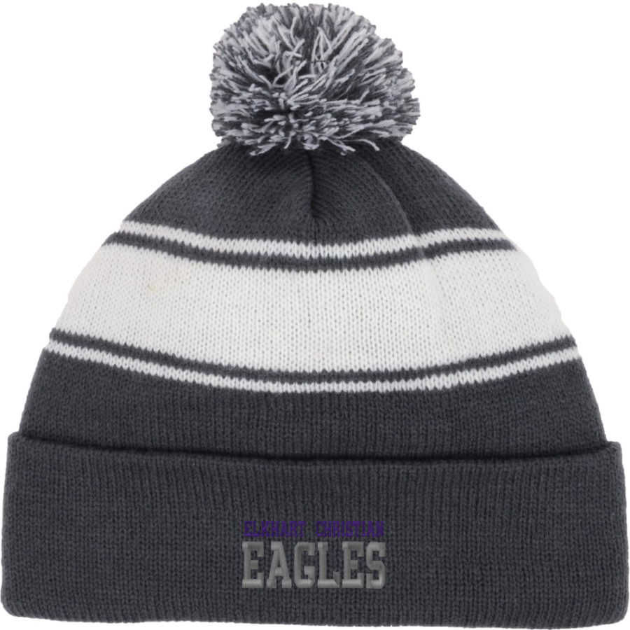 Elkhart Christian Eagles <span class="pdp-name-mascot">Elkhart Christian Eagles</span> Sport-Tek Stripe Pom Pom Knit
