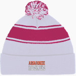 ABSAROKEE HIGH SCHOOL HUSKIES Sport-Tek Stripe Pom Pom Knit Front Thumbnail