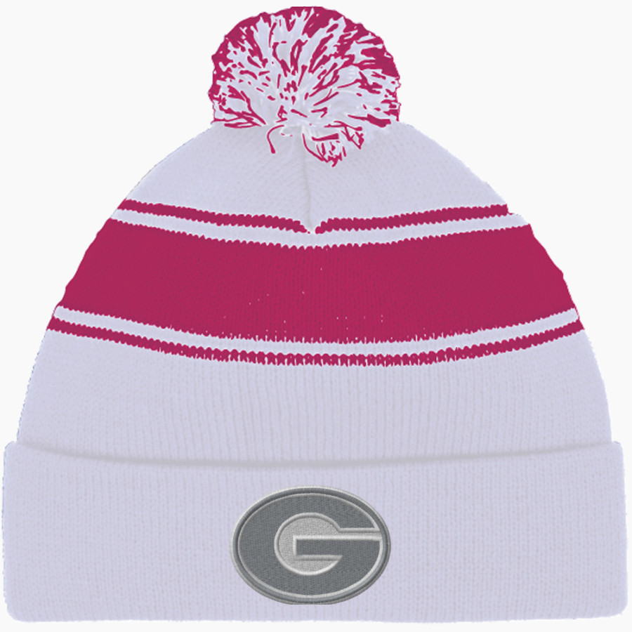 Gloversville High School Sport-Tek Stripe Pom Pom Knit