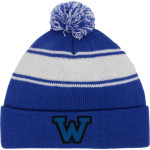 WINNISQUAM HIGH SCHOOL BEARS Sport-Tek Stripe Pom Pom Knit Front Thumbnail
