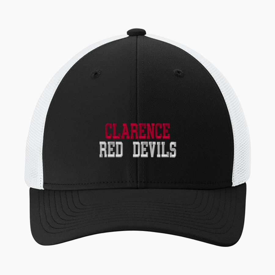 CLARENCE HIGH SCHOOL RED DEVILS <span class="pdp-name-mascot">CLARENCE RED DEVILS</span> Sport-Tek Stretch-Tek Mesh Back Cap
