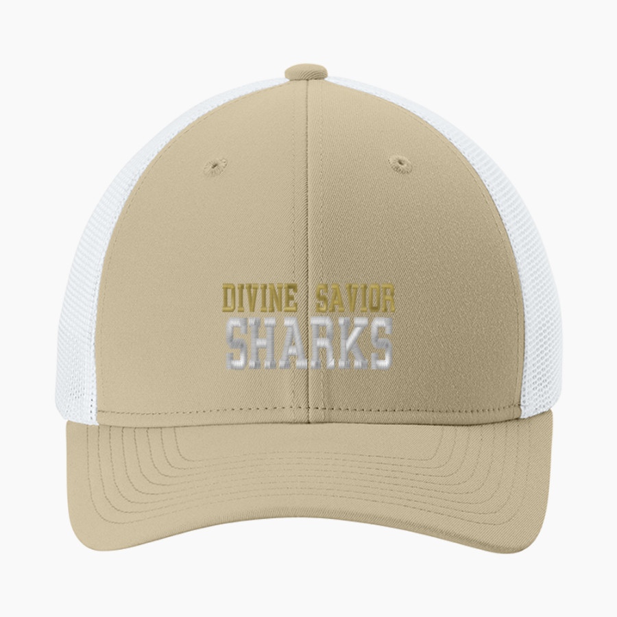 Divine Savior Academy Sharks <span class="pdp-name-mascot">Divine Savior Sharks</span> Sport-Tek Stretch-Tek Mesh Back Cap