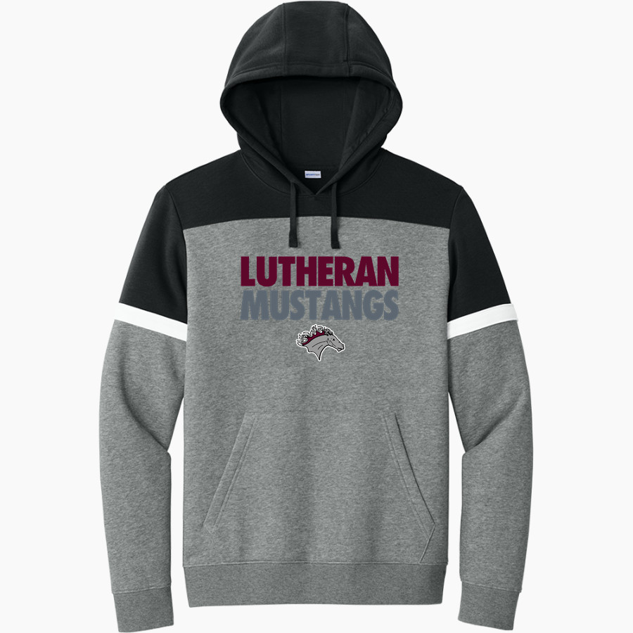 LUTHERAN HIGH SCHOOL MUSTANGS Sport-Tek Men's Drive Fleece Colorblock Hoodie