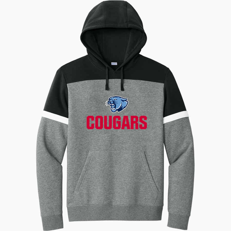 CROW HIGH SCHOOL Cougars Online Store <span class="pdp-name-mascot">CROW COUGARS</span> Sport-Tek Men's Drive Fleece Colorblock Hoodie