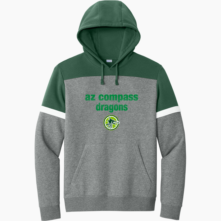 AZ Compass DRAGONS <span class="pdp-name-mascot">Compass Prep DRAGONS</span> Sport-Tek Men's Drive Fleece Colorblock Hoodie