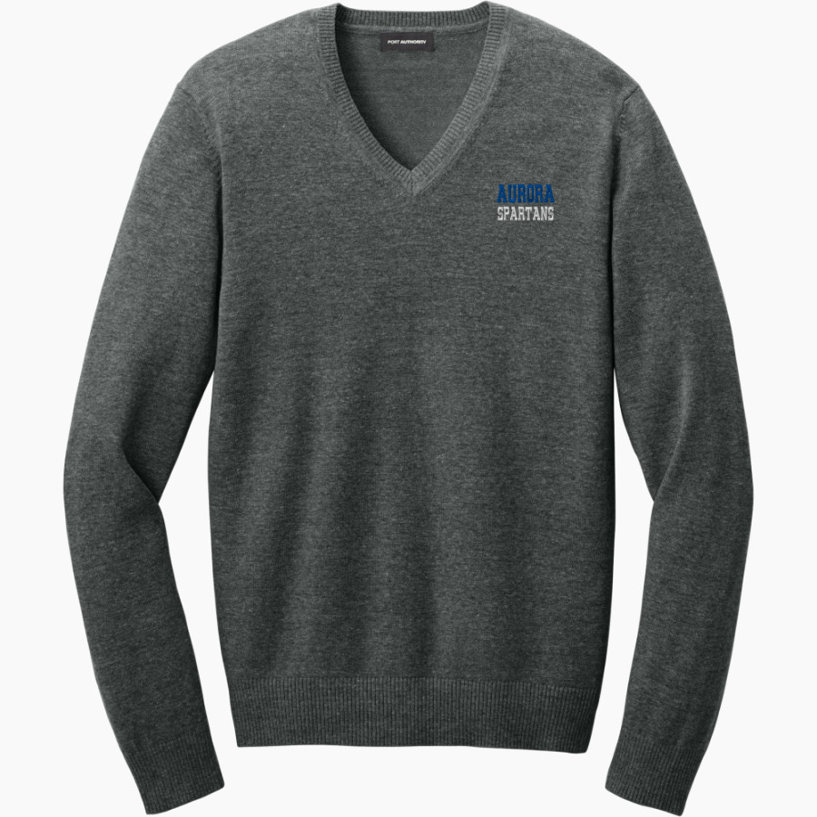 Aurora University Spartans Online Store <span class="pdp-name-mascot">Aurora Spartans</span> Port Authority Men's Easy Care V-Neck Sweater