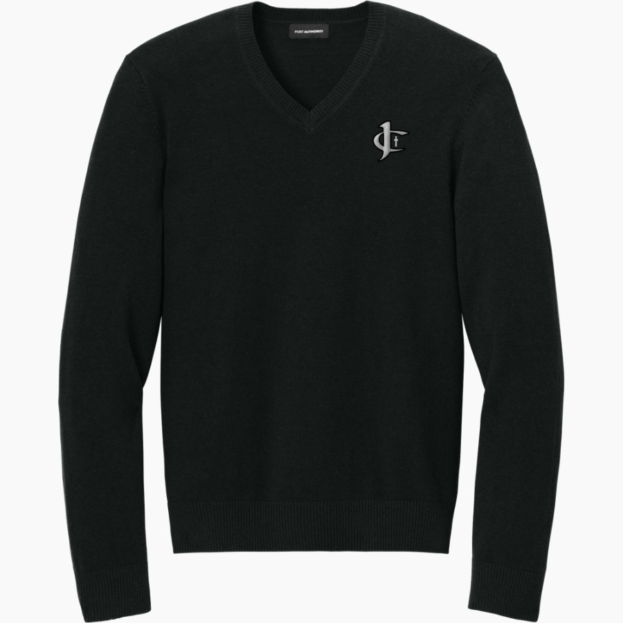 Jupiter Christian Eagles <span class="pdp-name-mascot">Jupiter Eagles</span> Port Authority Men's Easy Care V-Neck Sweater
