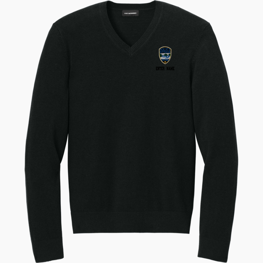 Potsdam Police Deptartment Police <span class="pdp-name-mascot">Potsdam Police Deptartment Police</span> Port Authority Men's Easy Care V-Neck Sweater