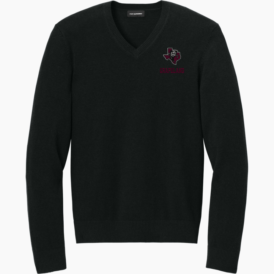 GRAPELAND HIGH SCHOOL SANDIES <span class="pdp-name-mascot">GRAPELAND SANDIES</span> Port Authority Men's Easy Care V-Neck Sweater