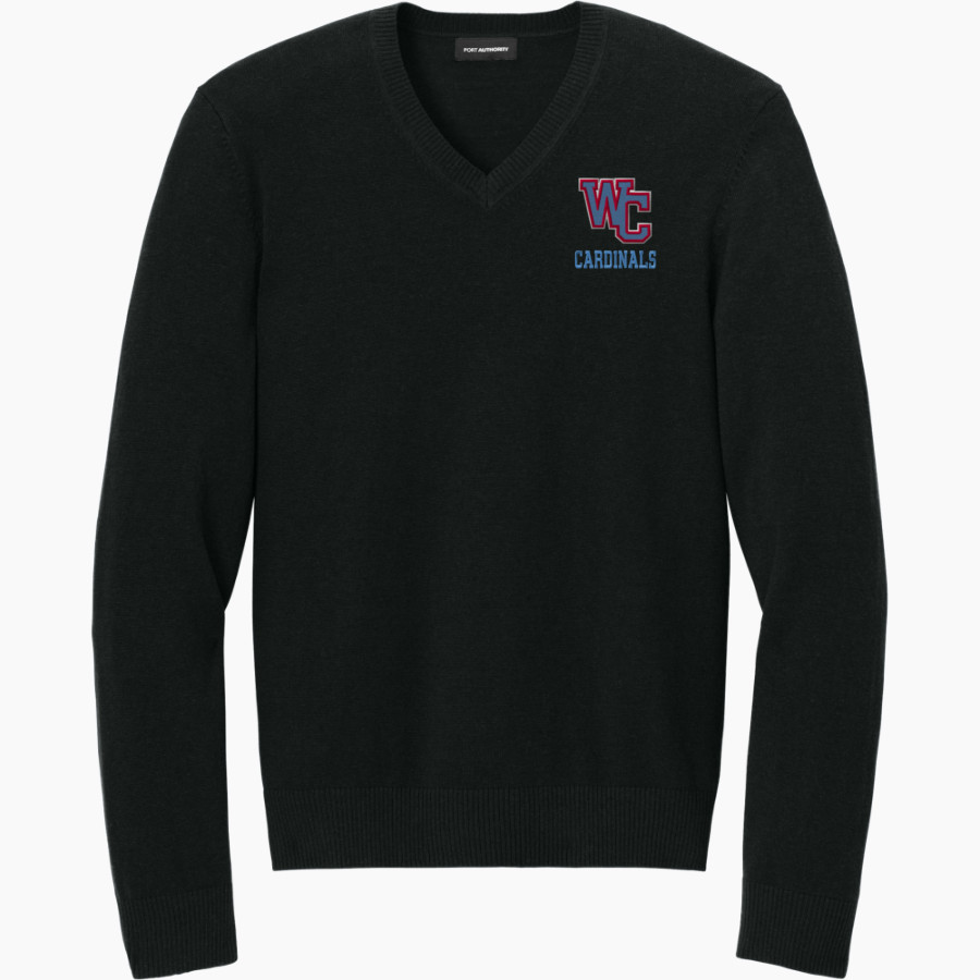 WEBB CITY HIGH SCHOOL CARDINALS Port Authority Men's Easy Care V-Neck Sweater
