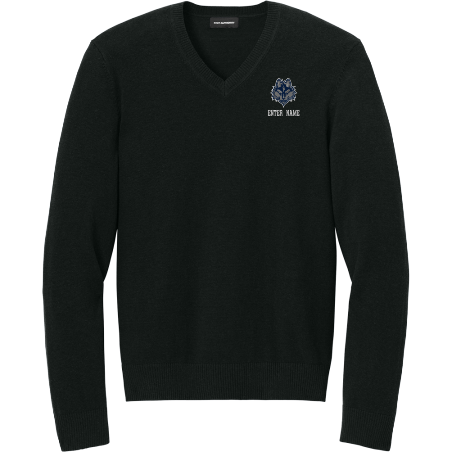 Barker Wolves <span class="pdp-name-mascot">Barker Wolves</span> Port Authority Men's Easy Care V-Neck Sweater