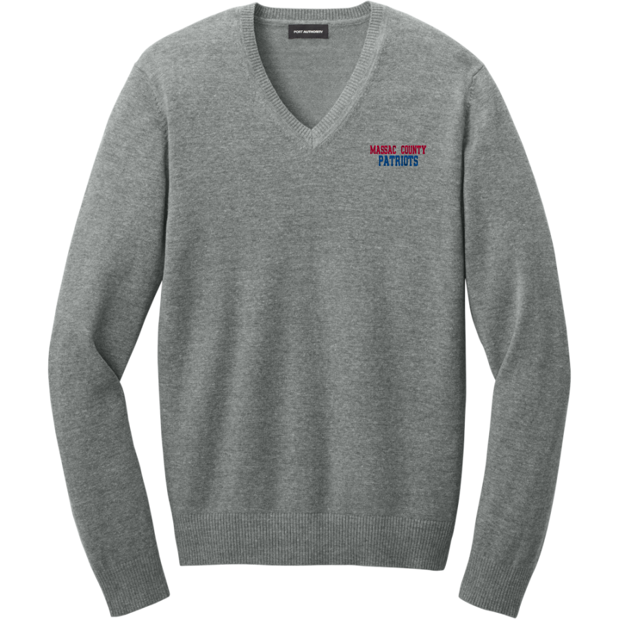 MASSAC COUNTY HIGH SCHOOL PATRIOTS <span class="pdp-name-mascot">MASSAC COUNTY PATRIOTS</span> Port Authority Men's Easy Care V-Neck Sweater