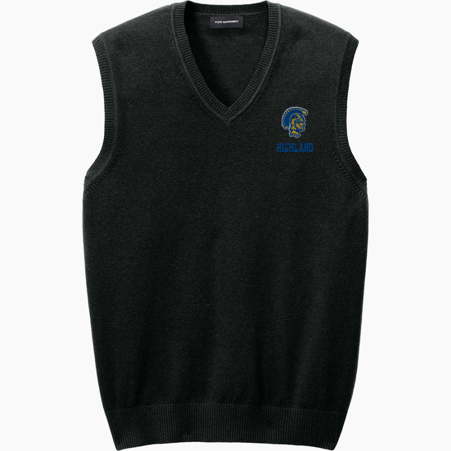 HIGHLAND HIGH SCHOOL TROJANS <span class="pdp-name-mascot">HIGHLAND TROJANS</span> Port Authority Men's Easy Care Sweater Vest