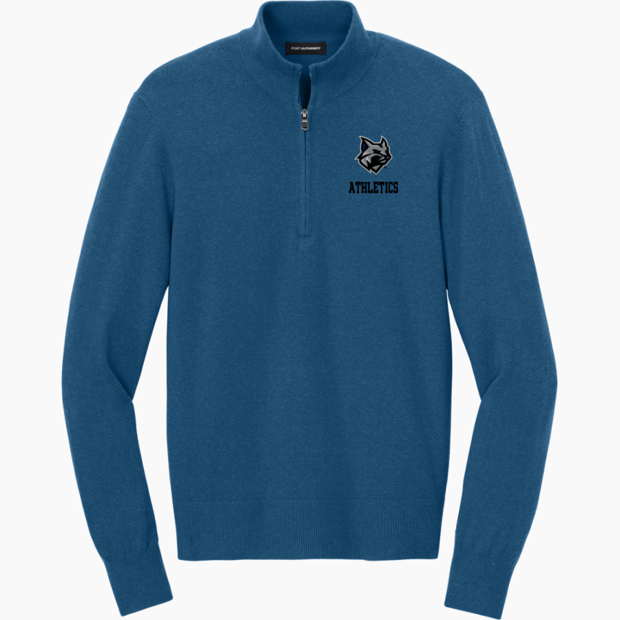 Penn College Wildcats Online Store Port Authority Men's Easy Care 1/4-Zip Sweater