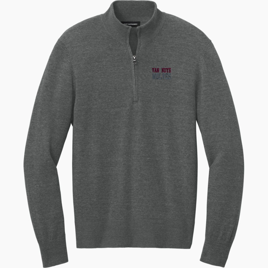VAN NUYS HIGH SCHOOL WOLVES <span class="pdp-name-mascot">VAN NUYS WOLVES</span> Port Authority Men's Easy Care 1/4-Zip Sweater