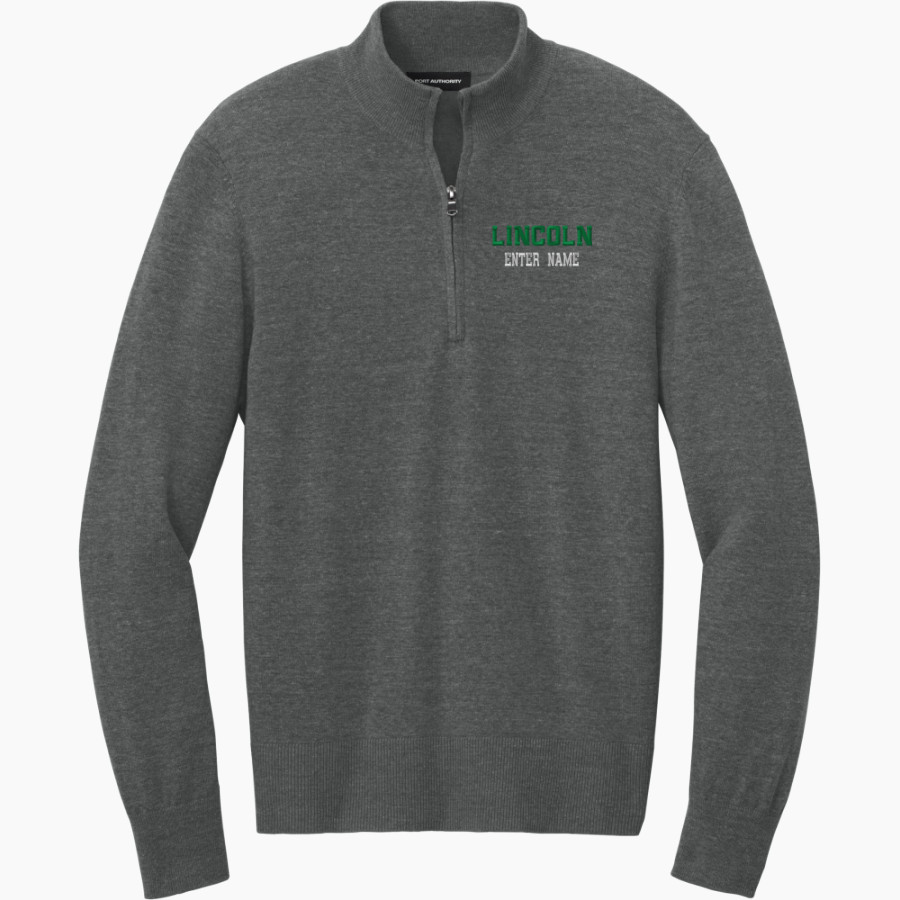 <span class="pdp-name-mascot">Lincoln Lynx</span> Port Authority Men's Easy Care 1/4-Zip Sweater