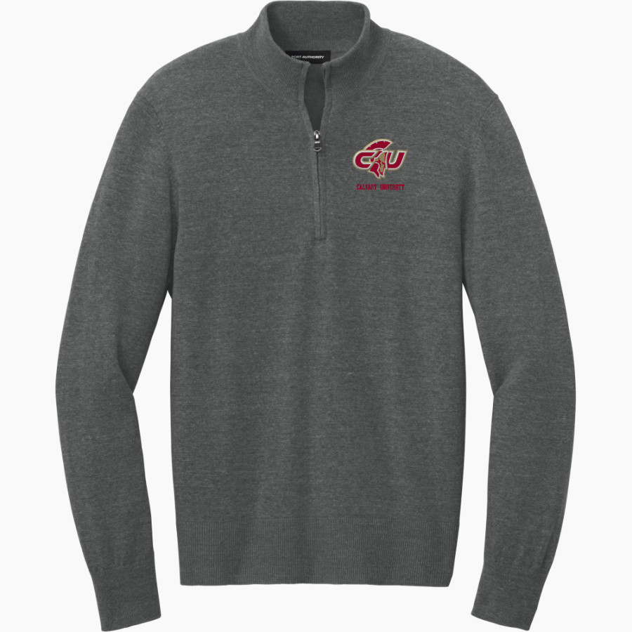 Calvary University Warriors Port Authority Men's Easy Care 1/4-Zip Sweater