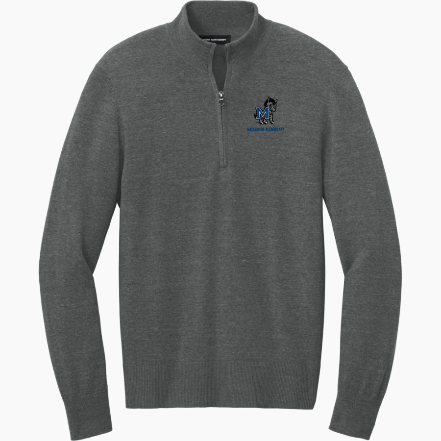 MacArthur Elementary Mustangs Port Authority Men's Easy Care 1/4-Zip Sweater