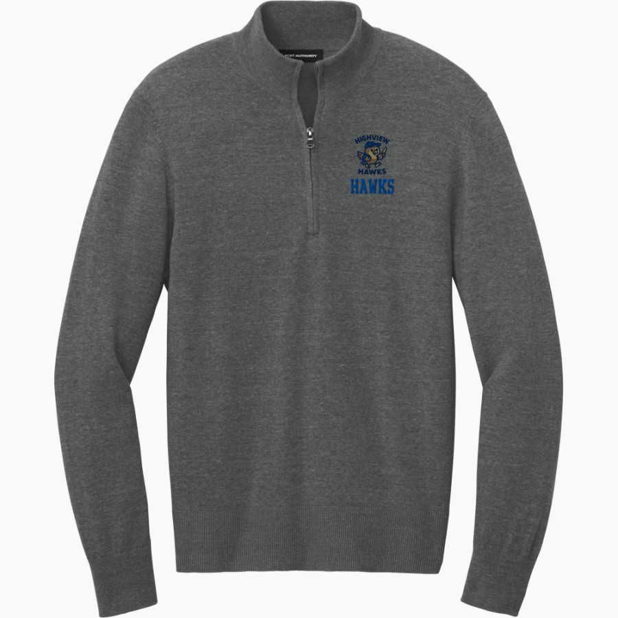 Highview Hawks <span class="pdp-name-mascot">Highview Elementary School Hawks</span> Port Authority Men's Easy Care 1/4-Zip Sweater
