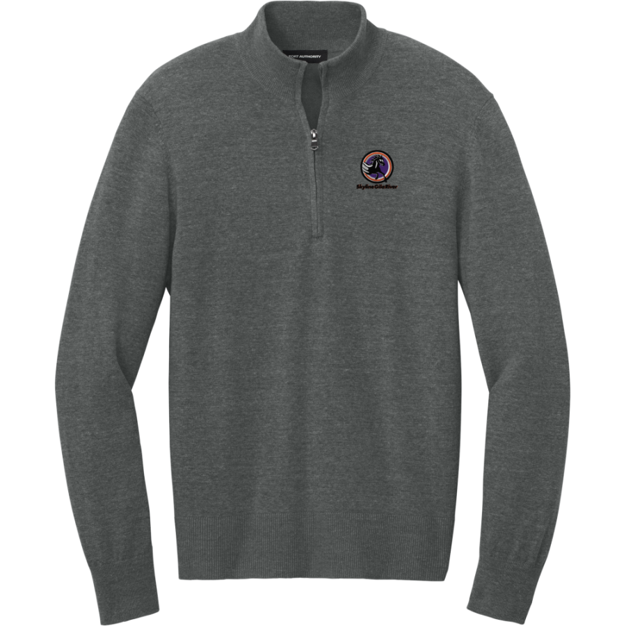Skyline Gila River Mustangs <span class="pdp-name-mascot">Skyline Mustangs</span> Port Authority Men's Easy Care 1/4-Zip Sweater