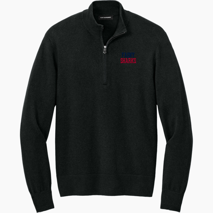 French-American School of New York - Online Store <span class="pdp-name-mascot">French-American School Sharks</span> Port Authority Men's Easy Care 1/4-Zip Sweater