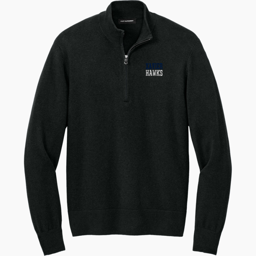 XAVIER HIGH SCHOOL HAWKS Port Authority Men's Easy Care 1/4-Zip Sweater