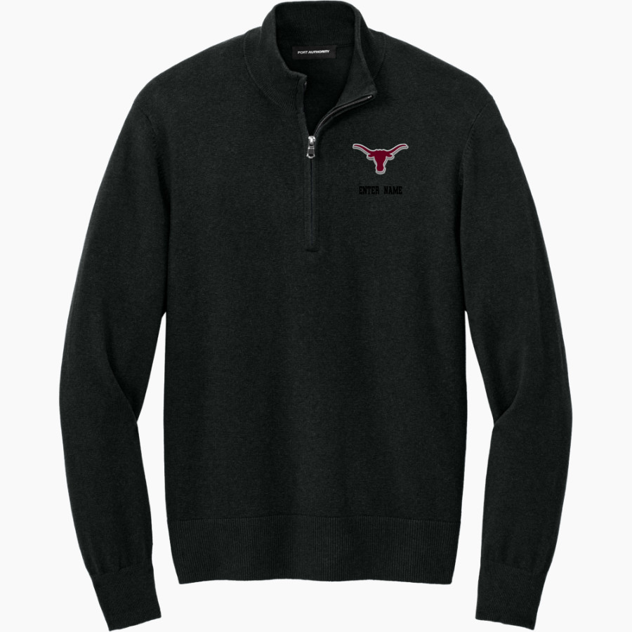 LOCKNEY HIGH SCHOOL LONGHORNS Port Authority Men's Easy Care 1/4-Zip Sweater