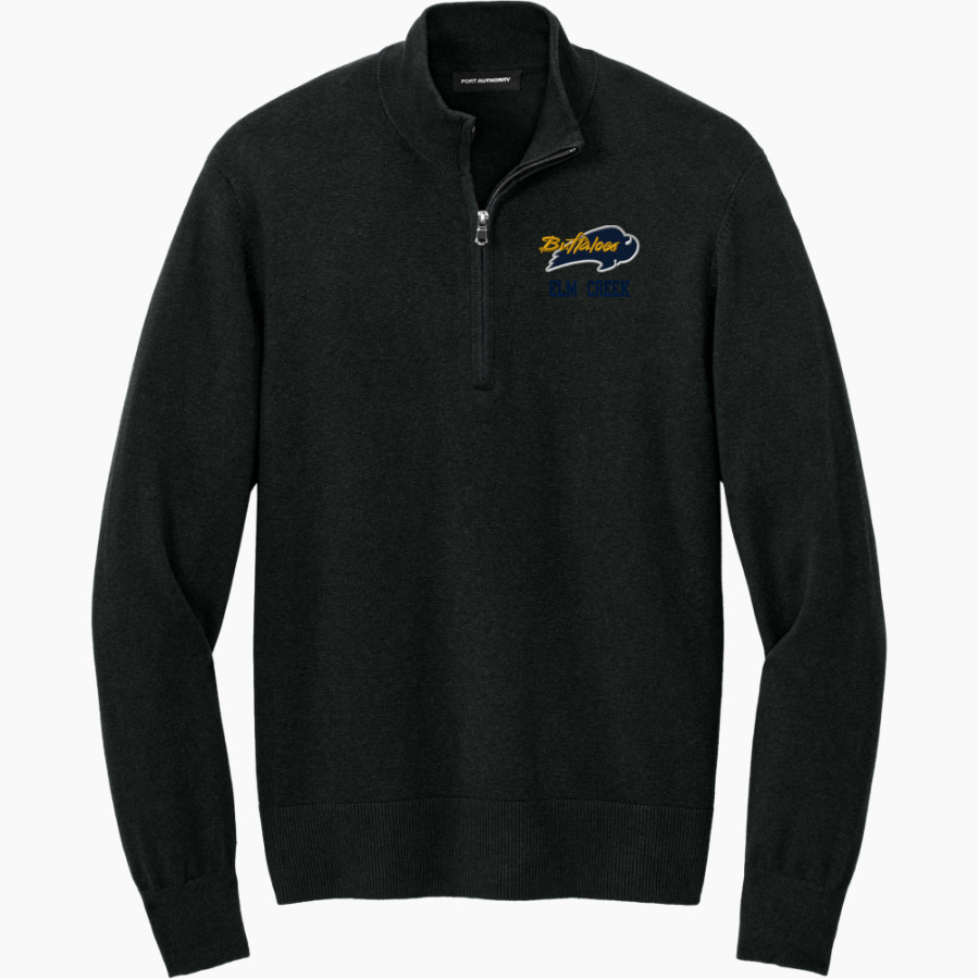 Elm Creek Buffaloes <span class="pdp-name-mascot">Elm Creek Buffaloes</span> Port Authority Men's Easy Care 1/4-Zip Sweater