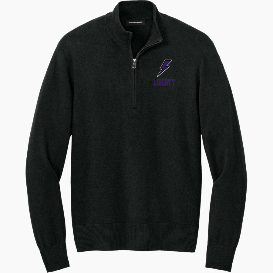 LIBERTY HIGH SCHOOL LIGHTNING <span class="pdp-name-mascot">LIBERTY LIGHTNING</span> Port Authority Men's Easy Care 1/4-Zip Sweater